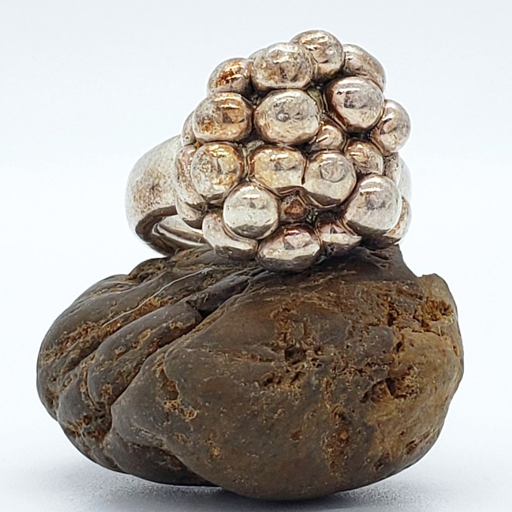 Vintage Bat Ami Electroformed Modernist 925 Size 7.5 Ring